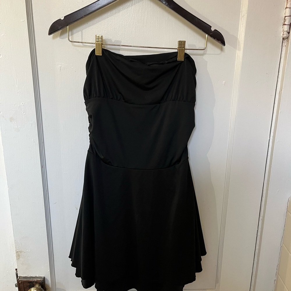 SHEIN Strapless Black Fit and Flare Cocktail Dress - Size Large EUC